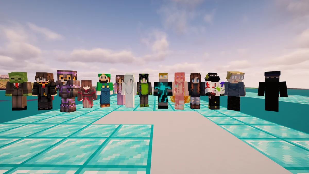 Second Haven players lined up together on the finished turquoise canvas